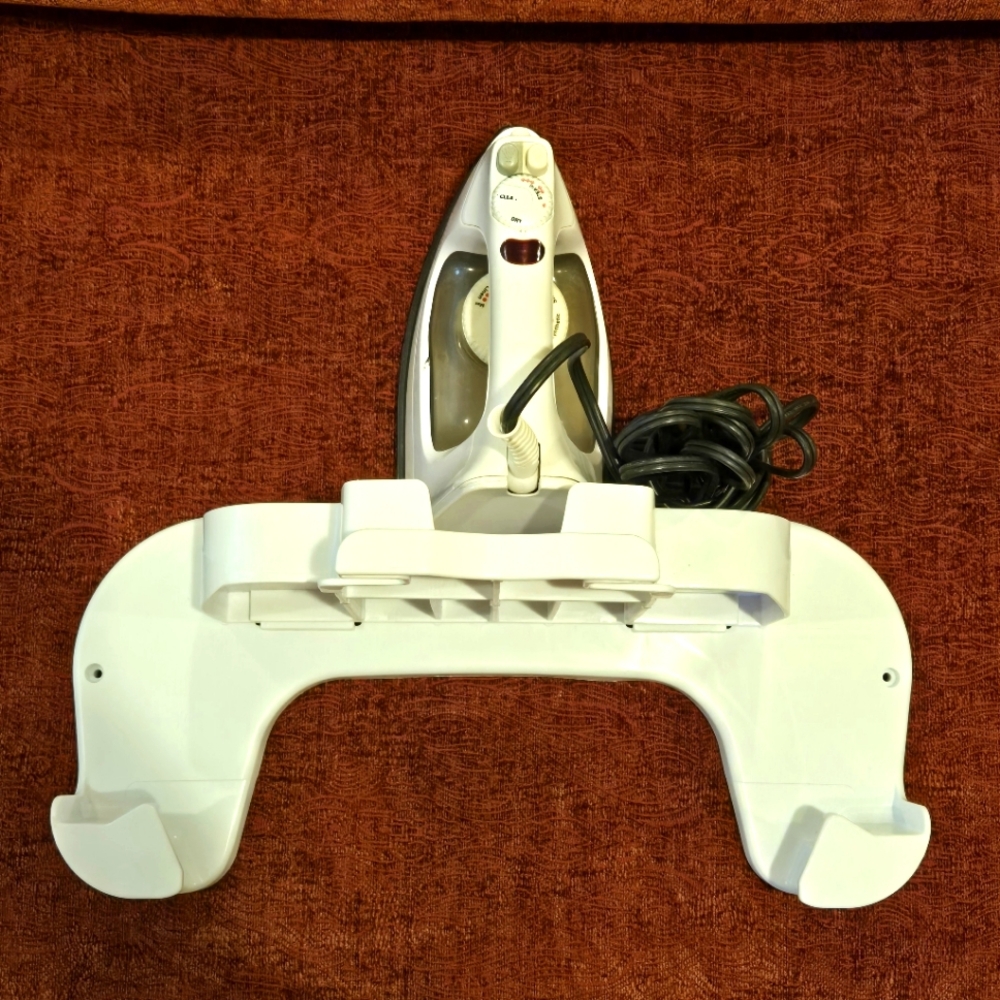 White Wall-Mounted Iron & Ironing Board Holder, NWOTs
